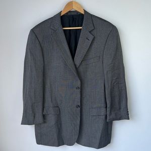 Ermenegildo Zegna Jacket XXL EU 56R Black White Blazer Wool Silk Soft Chest 44”